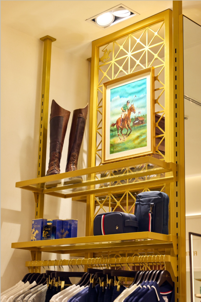 My latest polo-inspired paintings find a home at the Beverly Hills Polo Club showroom in City Centre Mirdiff, Dubai